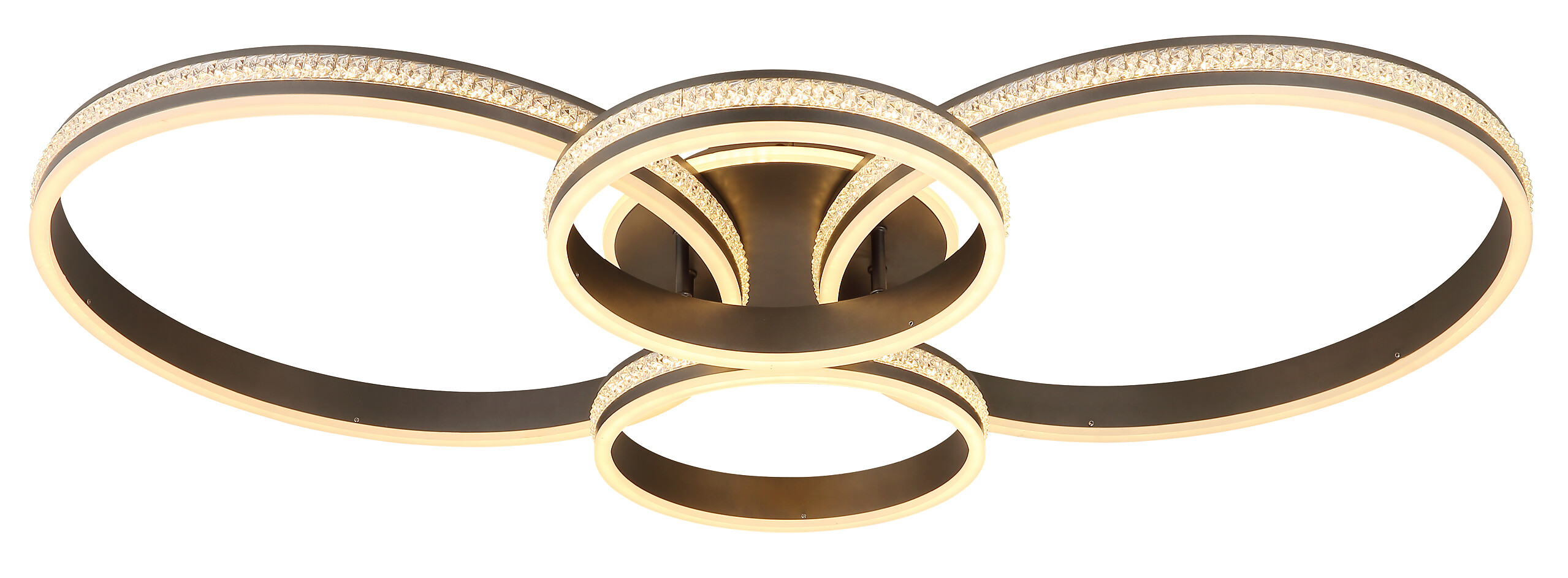 GLOBO Deckenleuchte Grouni titanfarbig klar Aluminium Metall B/H: ca. 106x13,7 cm 1 Brennstellen