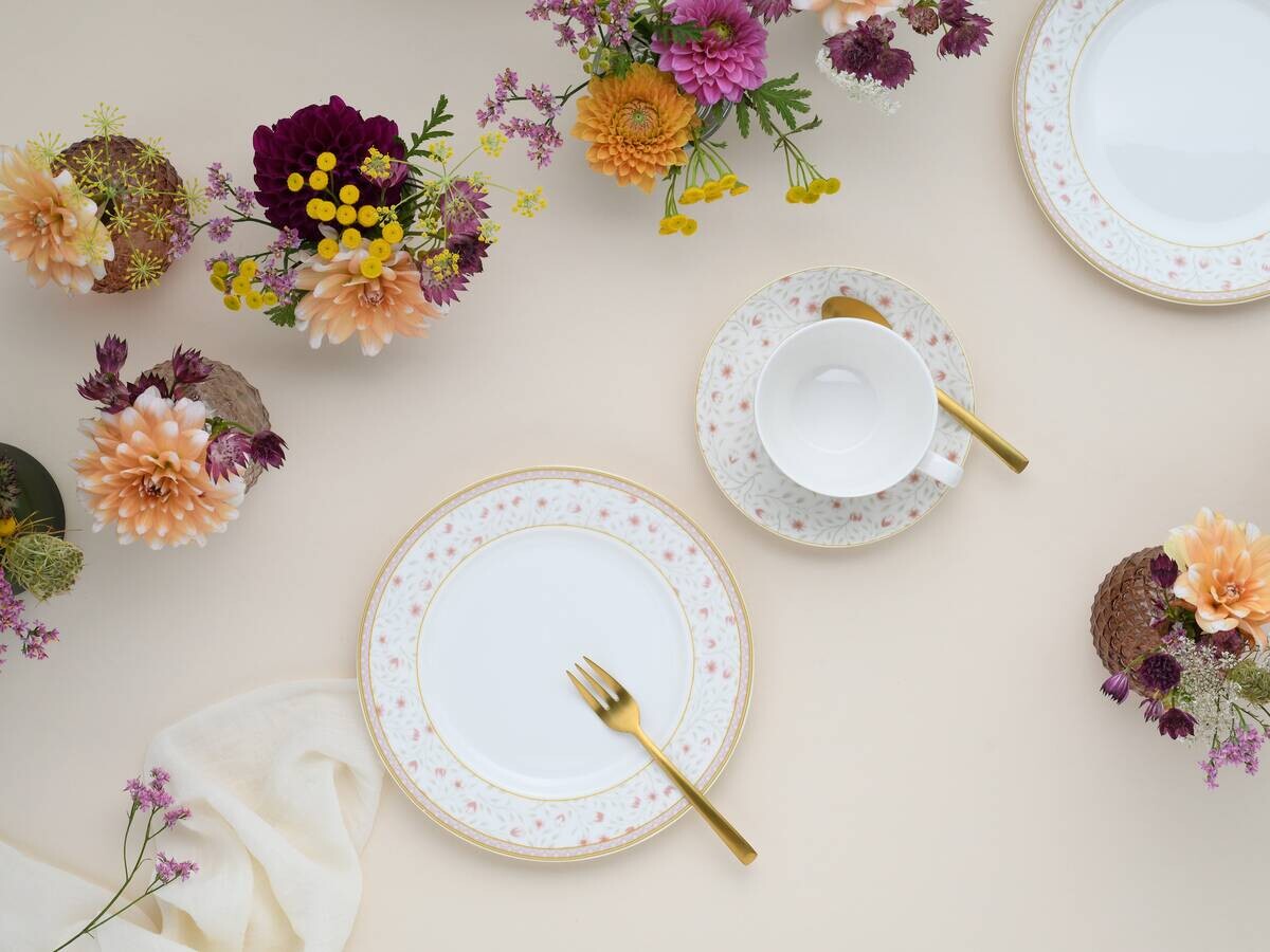 CreaTable Kaffeeservice Emilia weiß Porzellan 18 tlg.