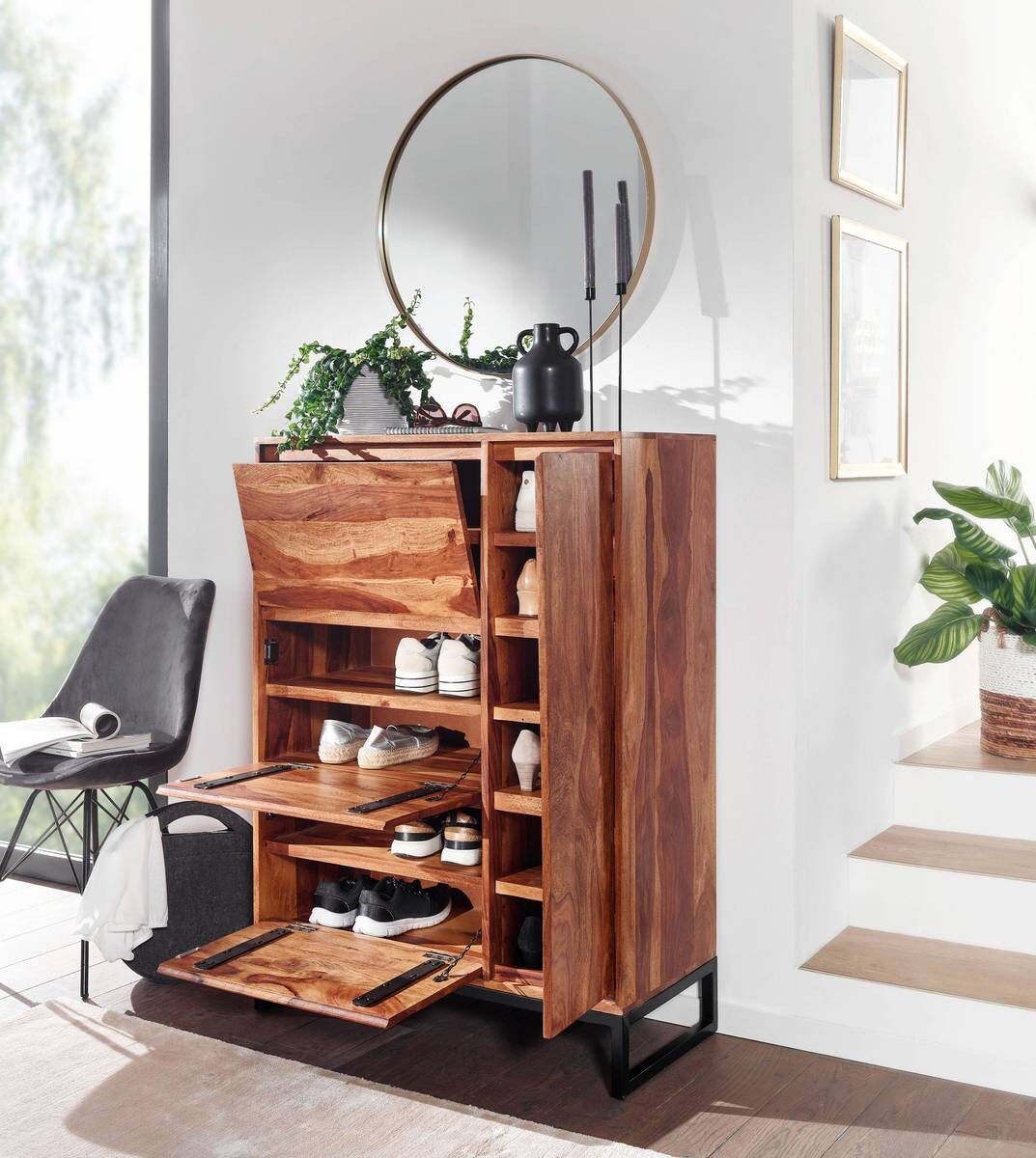 Schuhschrank rosenholz Nachbildung B/H/T: ca. 40x120x88 cm