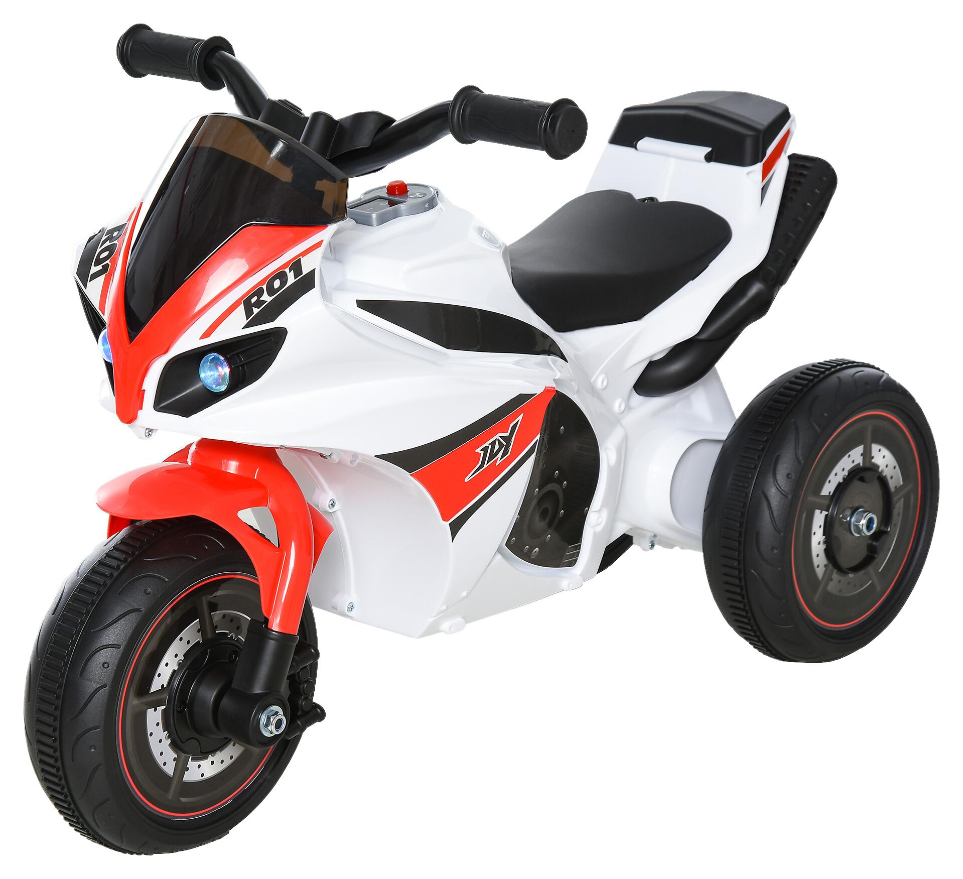 HOMCOM Kinder-Motorrad weiß B/H/L: ca. 39x48x74 cm