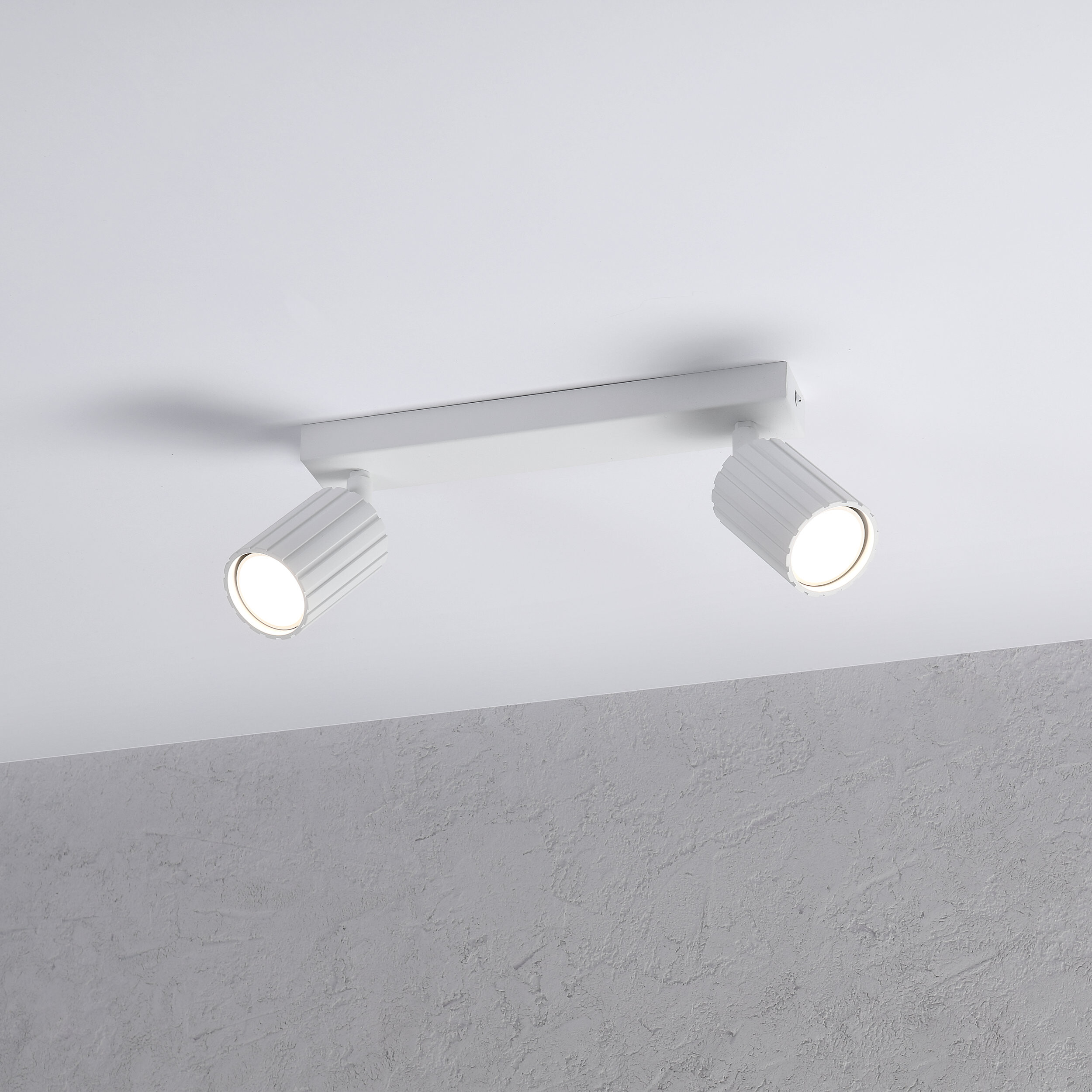 Lamkur Strahler Prisma weiß Stahl B/H/L: ca. 6,5x16,5x30 cm 2 Brennstellen