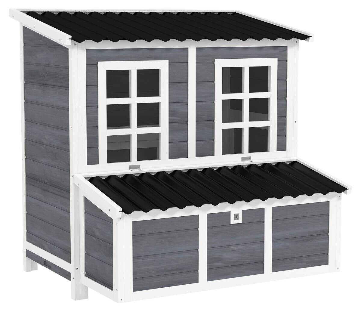 PawHut Hühnerstall hellgrau Kunststoff B/H/L: ca. 86x100x100 cm