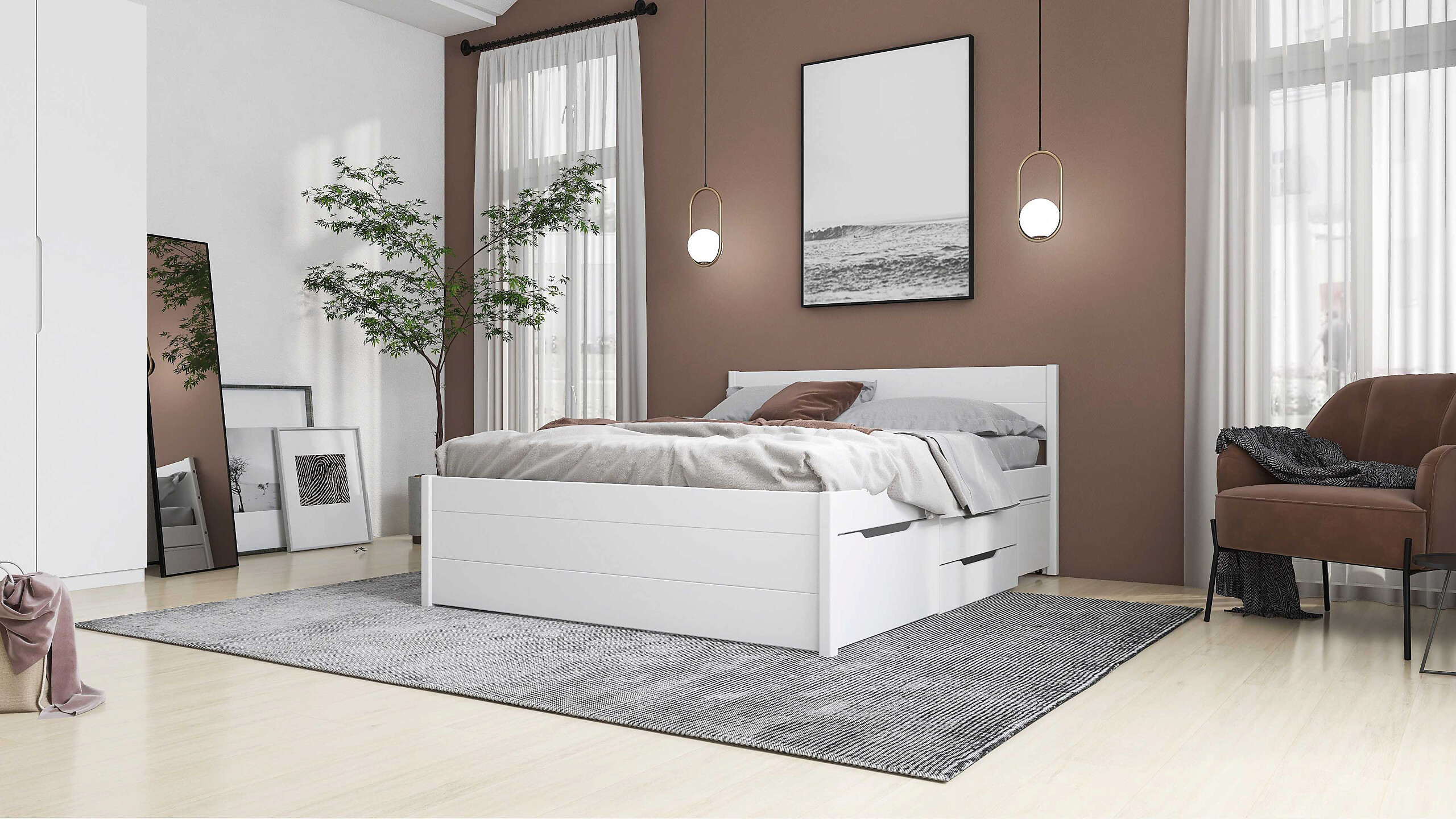 Funktionsbett Efetivo weiß