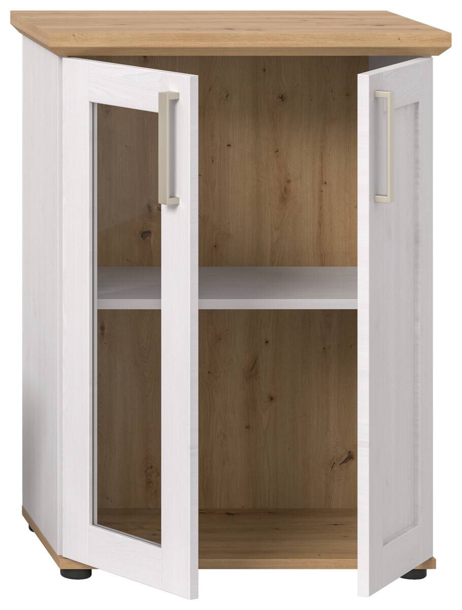 Vitrinenschrank VERONA Lärche Nachbildung Eiche Nachbildung B/H/T: ca. 64x88x37 cm