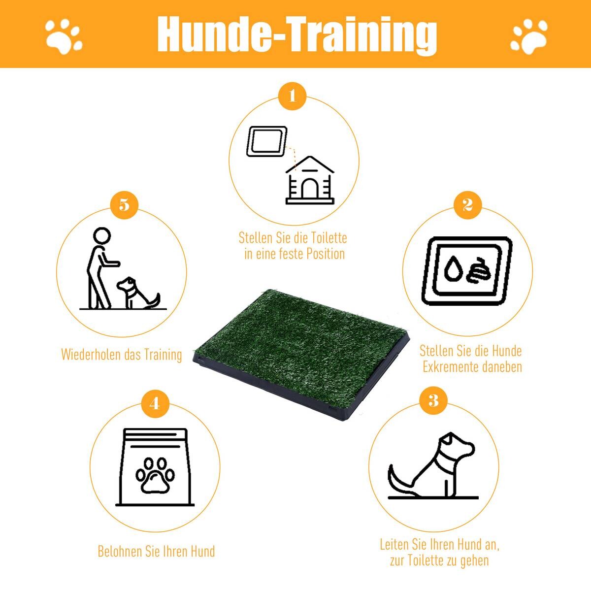 PawHut Welpentoilette grün Kunststoff B/H/L: ca. 63x6x51 cm