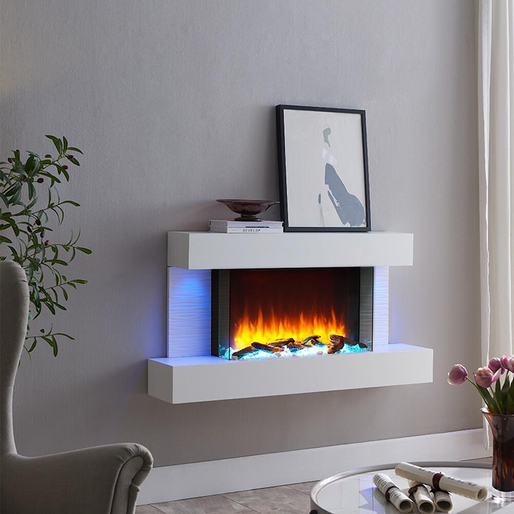 Balderia Wandkamin grau MDF B/H/T: ca. 120x632x24 cm