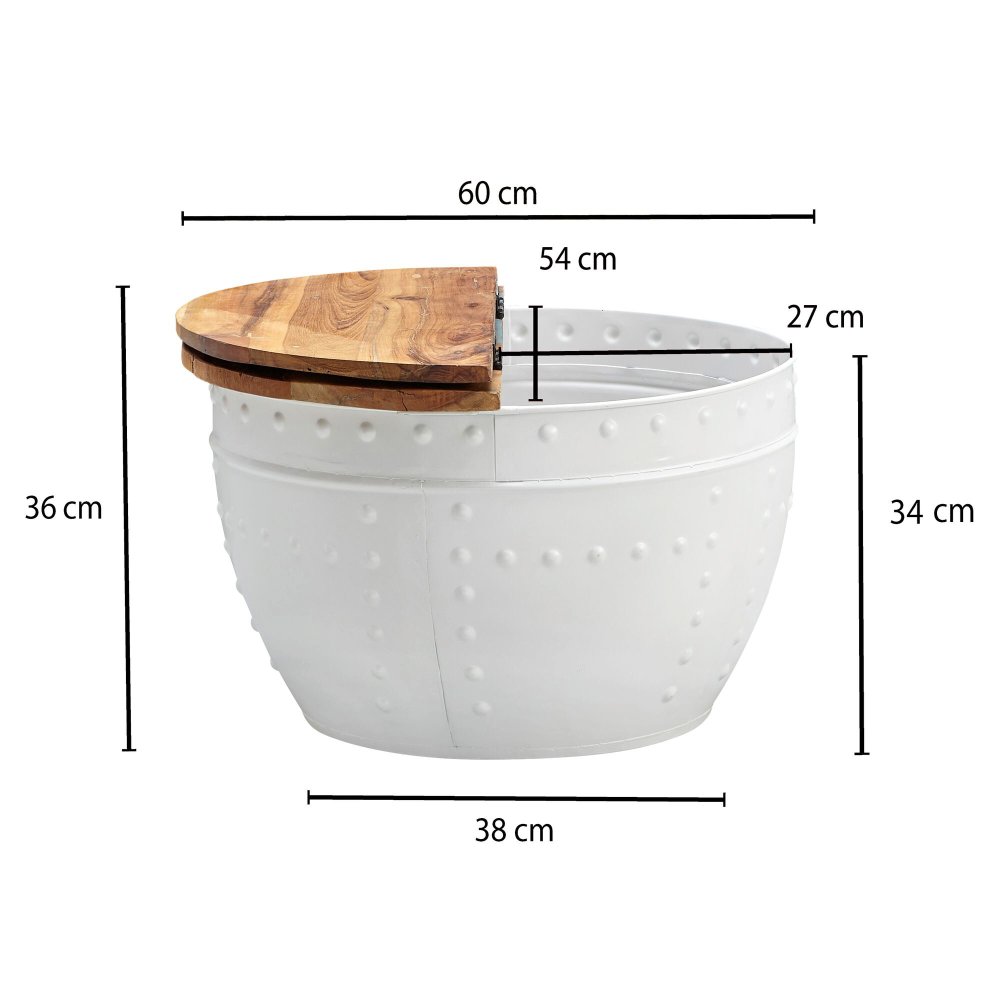 Wohnling Couchtisch weiß B/H/T: ca. 60x36x60 cm