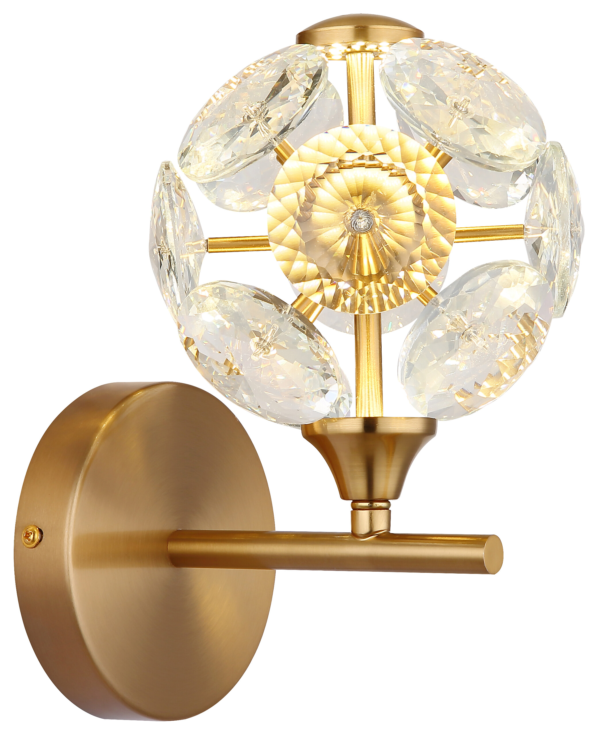 GLOBO Wandleuchte gold klar Metall B/H: ca. 15x24 cm 1 Brennstellen