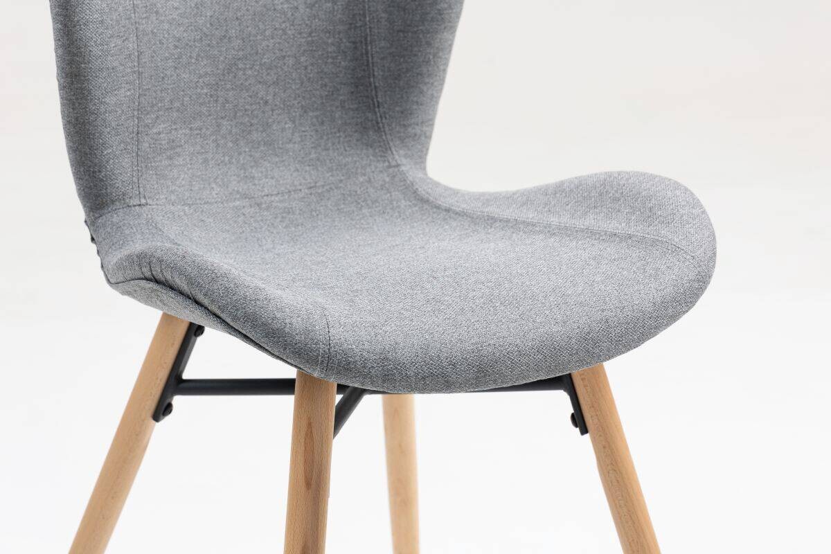 Stuhl Florenz hellgrau Microfaser B/H/T: ca. 47x80x52 cm