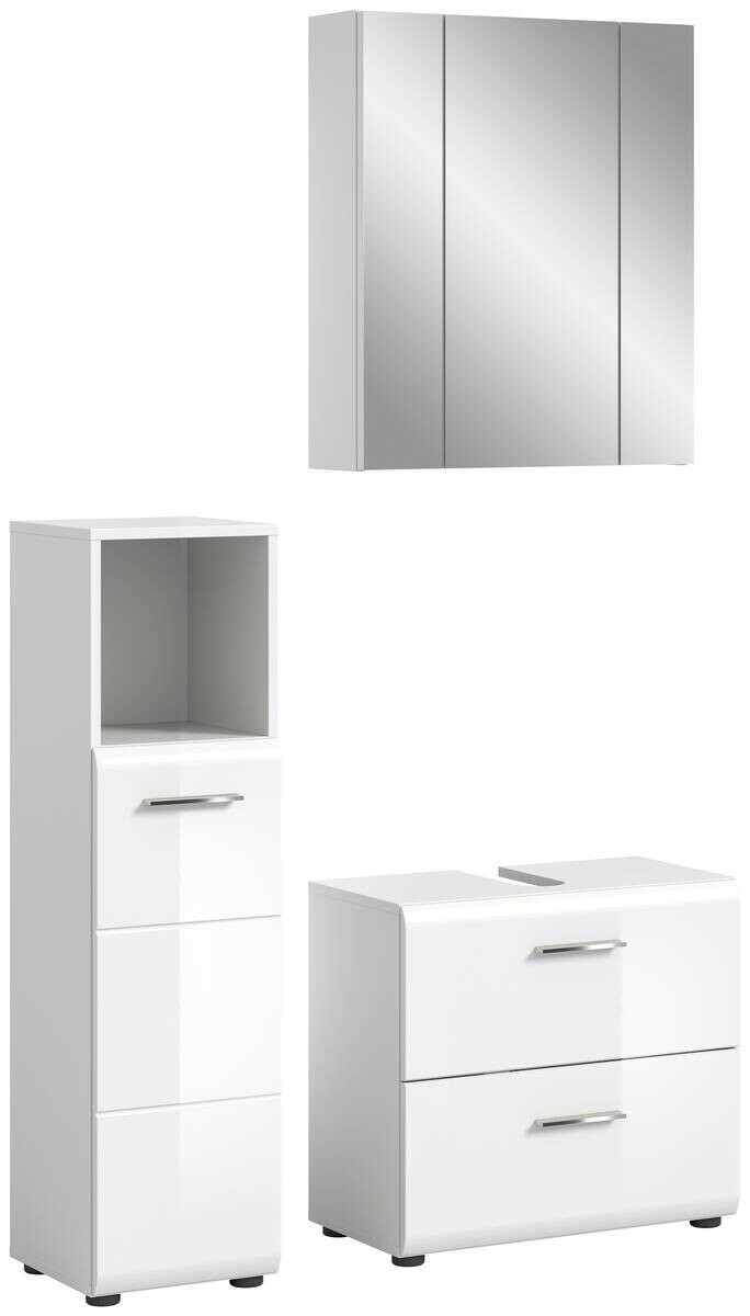 Badezimmer-Set ICE weiß weiß Hochglanz B/H/T: ca. 105x190x32 cm Badezimmer-Set ICE weiß weiß Hochglanz B/H/T: ca. 105x190x32 cm