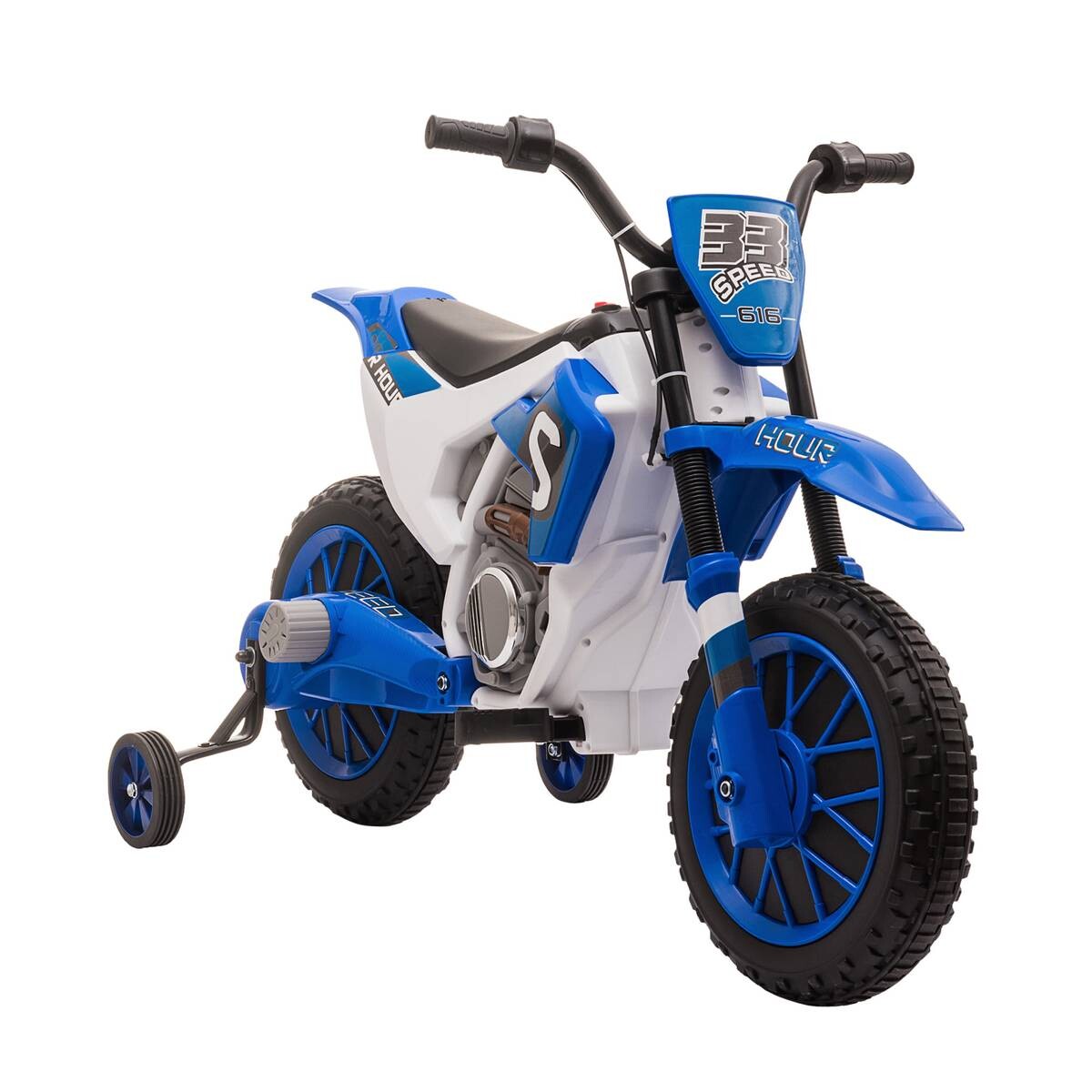 HOMCOM Kinder-Elektromotorrad blau B/H/L: ca. 51,5x68x106,5 cm
