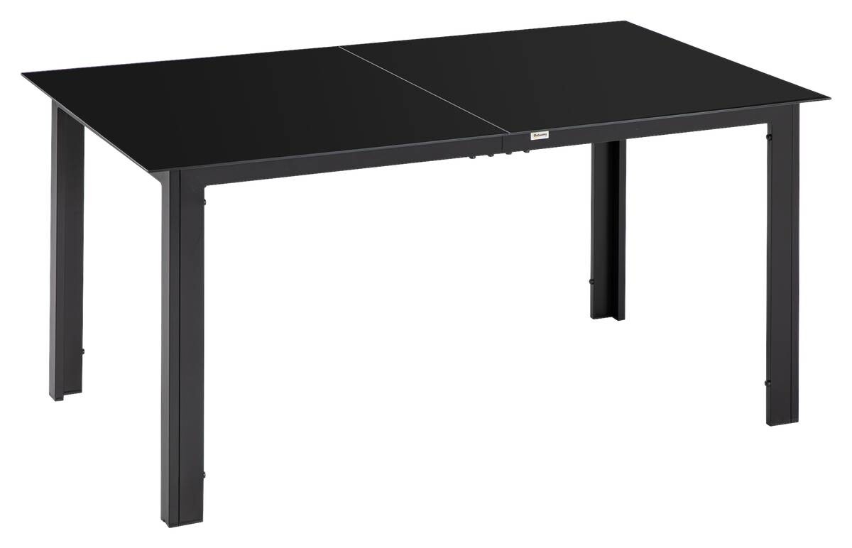 Outsunny Gartentisch schwarz Aluminium B/H/L: ca. 90x74x150 cm