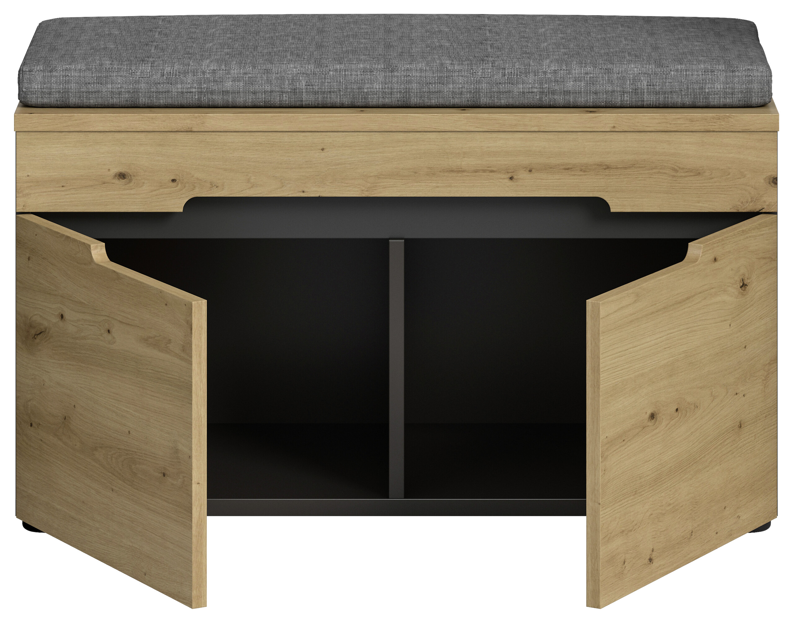 Sitzbank Canu basaltgrau Nachbildung Artisan Nachbildung B/H/T: ca. 80x45x37 cm