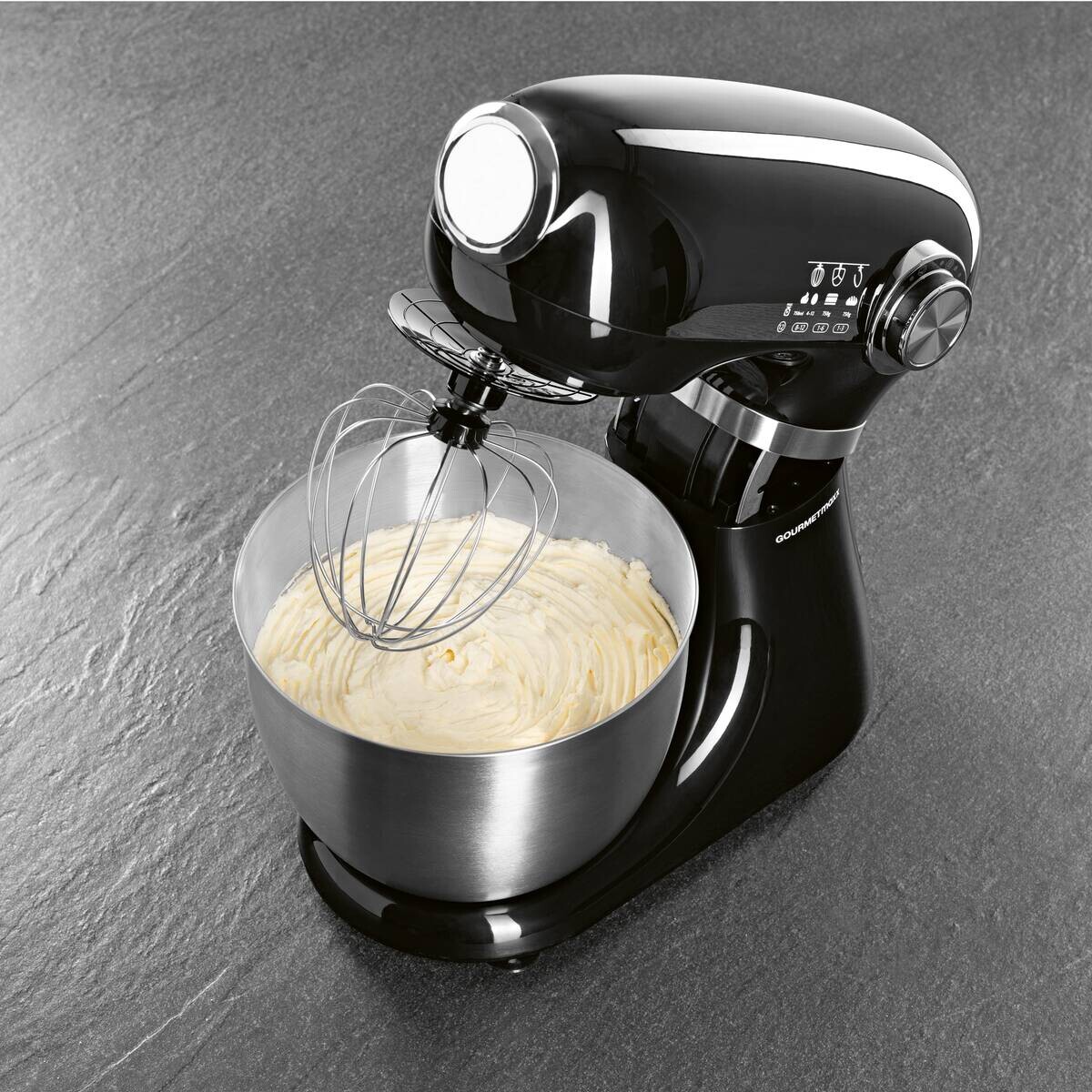 GOURMETmaxx Küchenmaschine schwarz Edelstahl B/H/L: ca. 26x38x41 cm