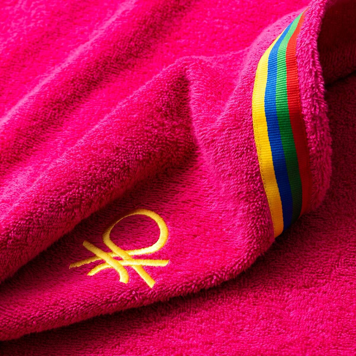 BENETTON Kinder-Badeponcho pink Baumwolle B/L: ca. 65x65 cm