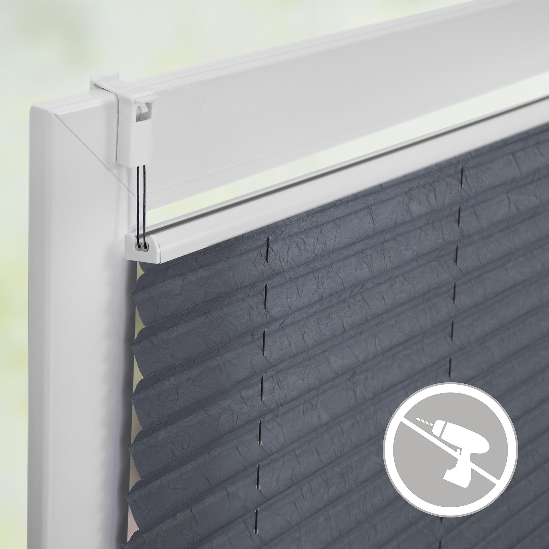 LICHTBLICK Spannplissee grau B/L: ca. 70x210 cm