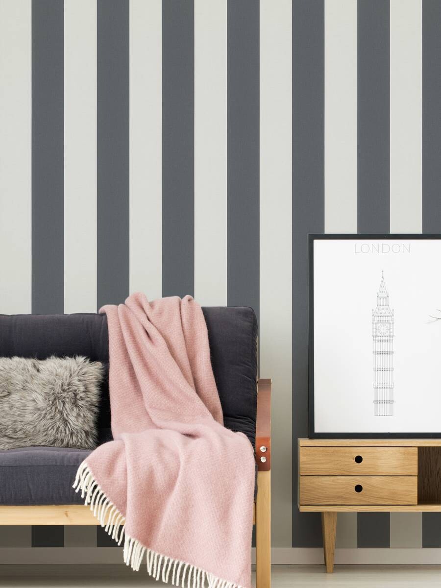 A.S.Creation Vliestapete Black & White Streifen grau weiß B/L: ca. 53x1005 cm