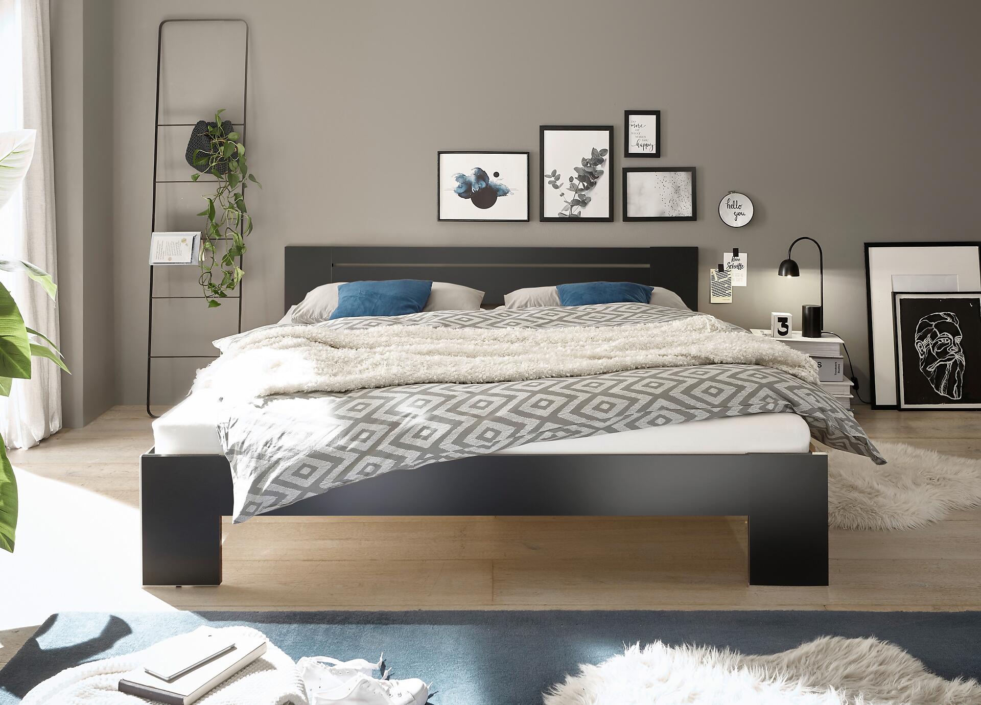 Futonbett Cannes schwarz Liegefläche B/L: ca. 180x200 cm