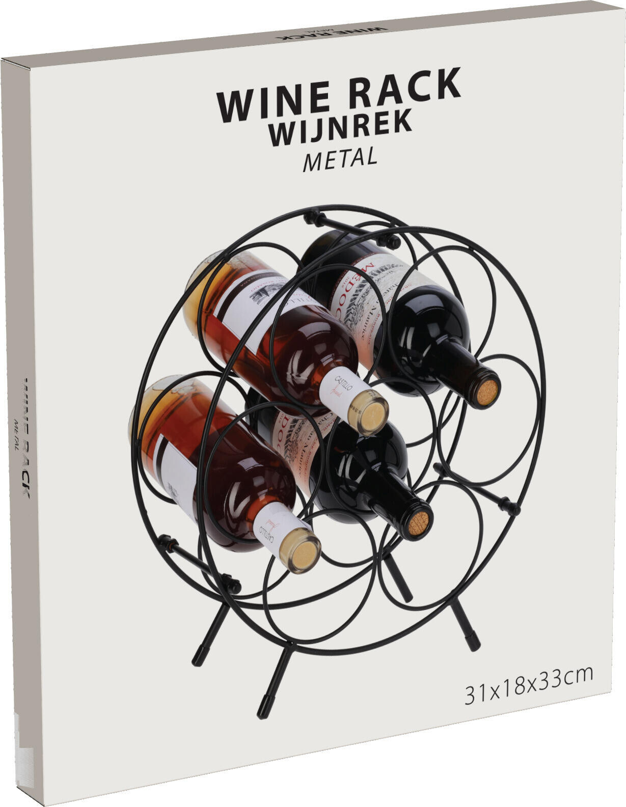 Weinregal schwarz Eisen B/H/L: ca. 32x3x35 cm