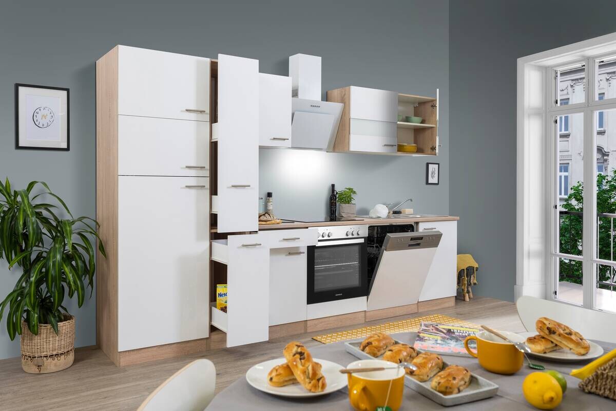 Respekta Küchenblock Economy weiß matt B/H/T: ca. 310x200x60 cm