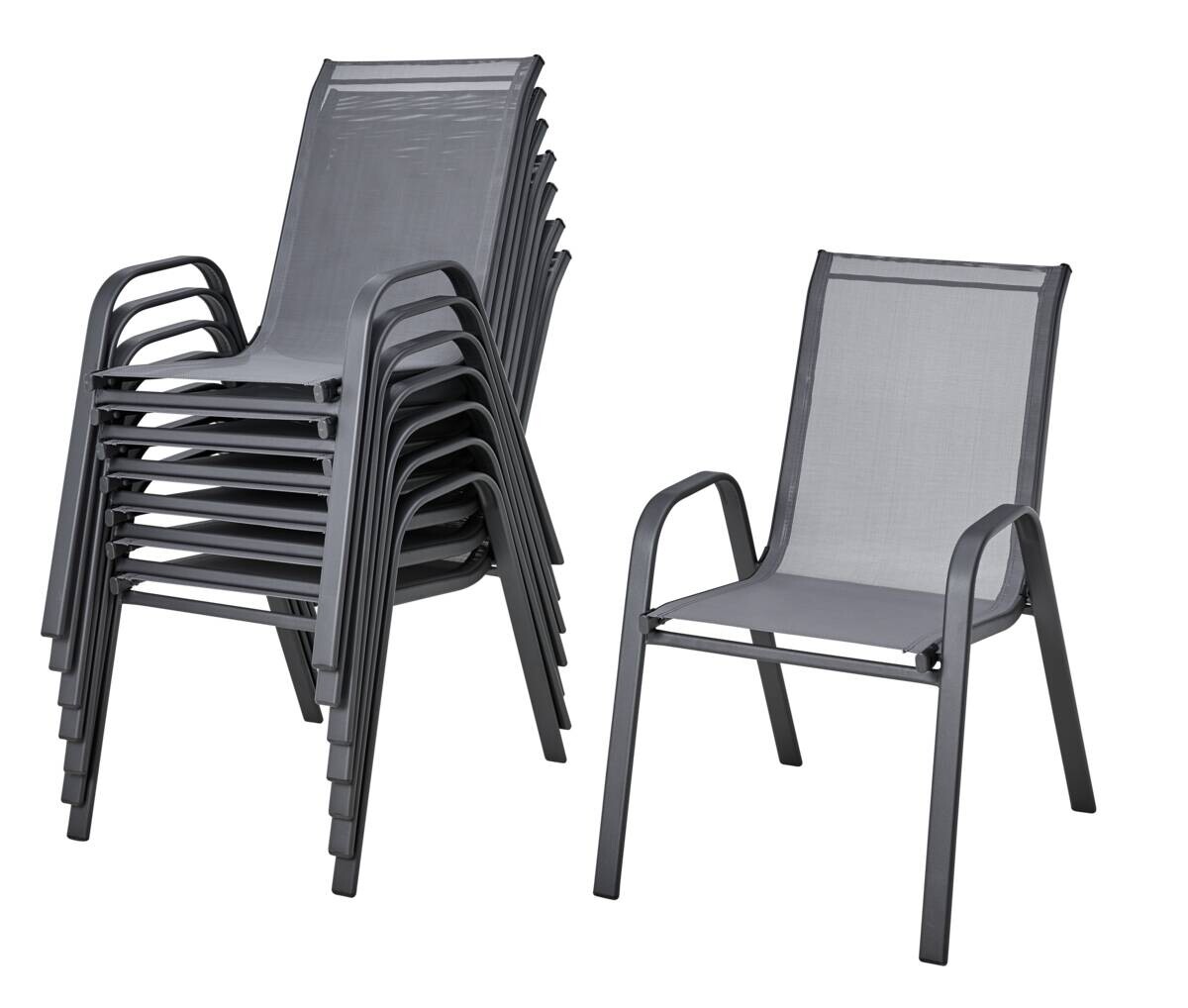 POCOline Stapelsessel Malta anthrazit Stahl B/H/L: ca. 55x93x74 cm