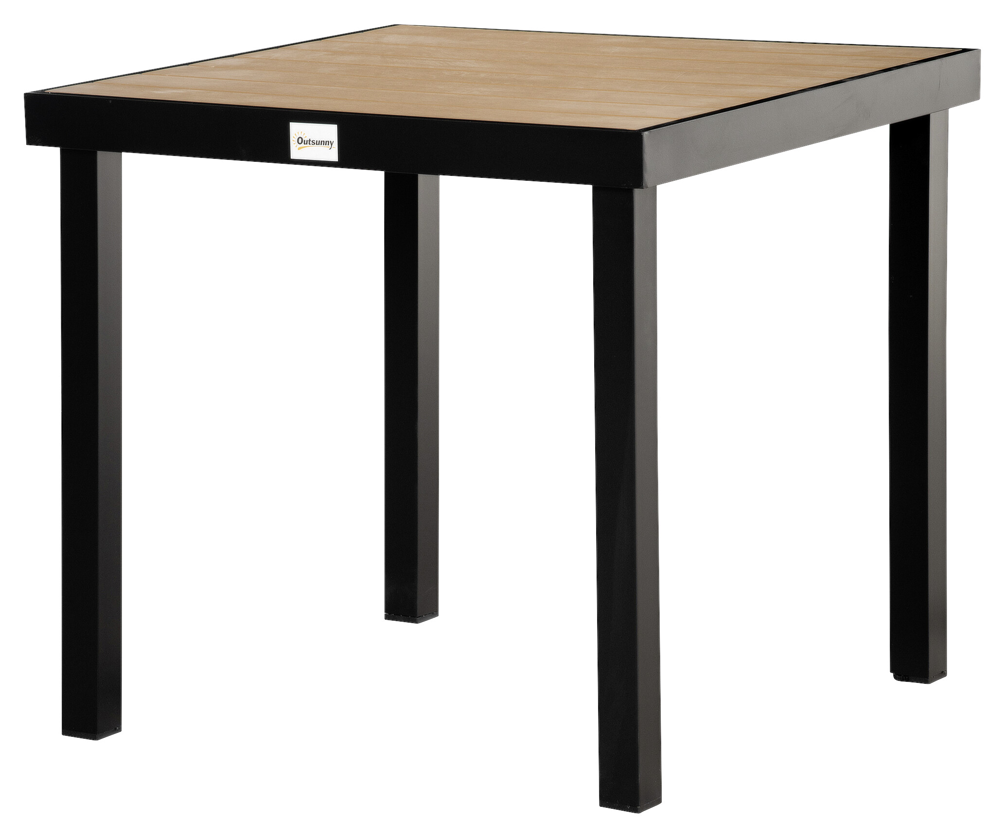 Outsunny Gartentisch natur Metall B/H/L: ca. 80x74x80 cm