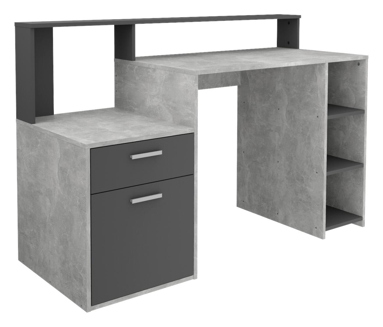 Schreibtisch Beton Optik anthrazit B/H/T: ca. 139x92x54 cm Schreibtisch Beton Optik anthrazit B/H/T: ca. 139x92x54 cm