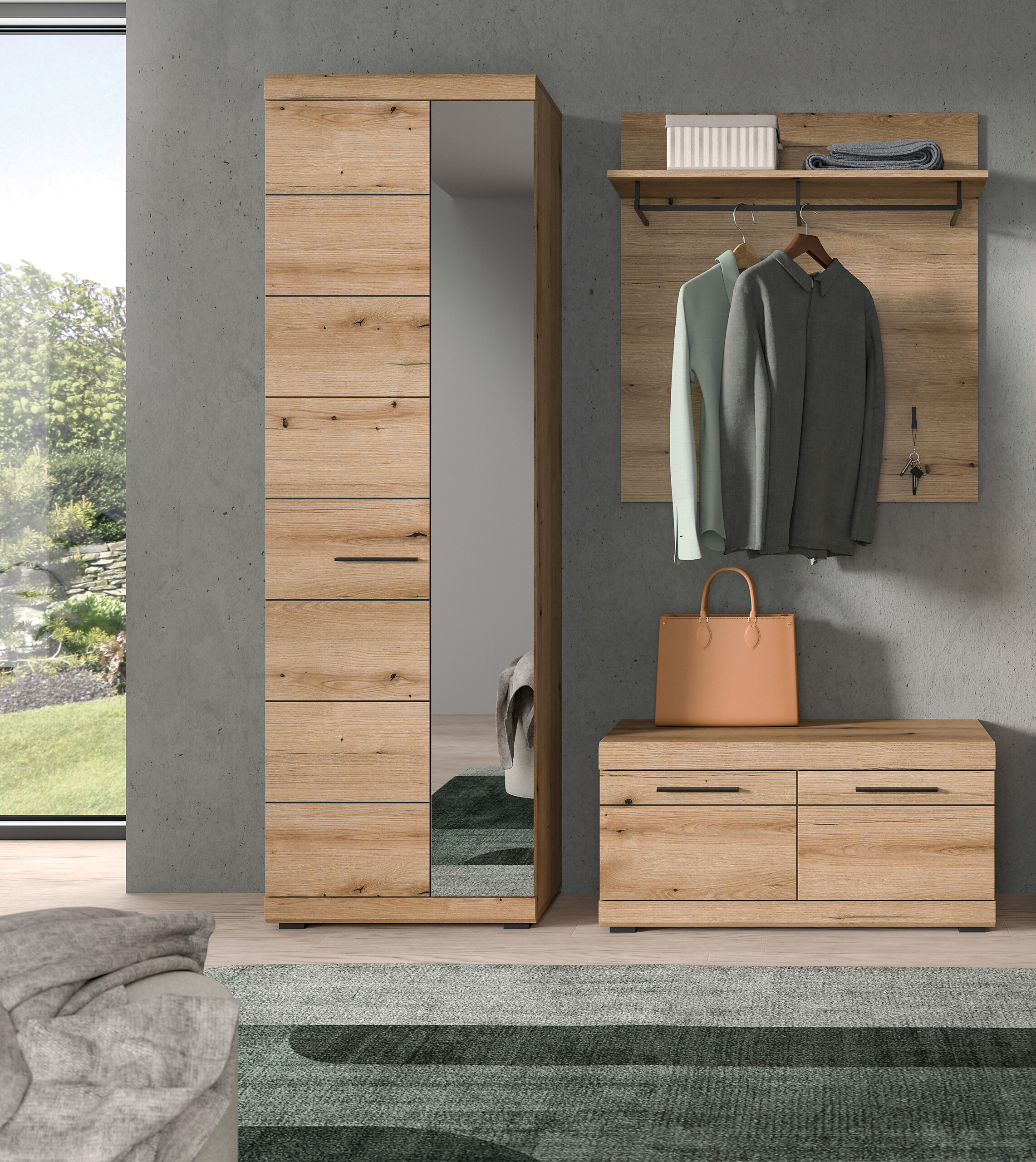 Garderobe SCOUT Evoke Oak Nachbildung B/H/T: ca. 167x197x40 cm