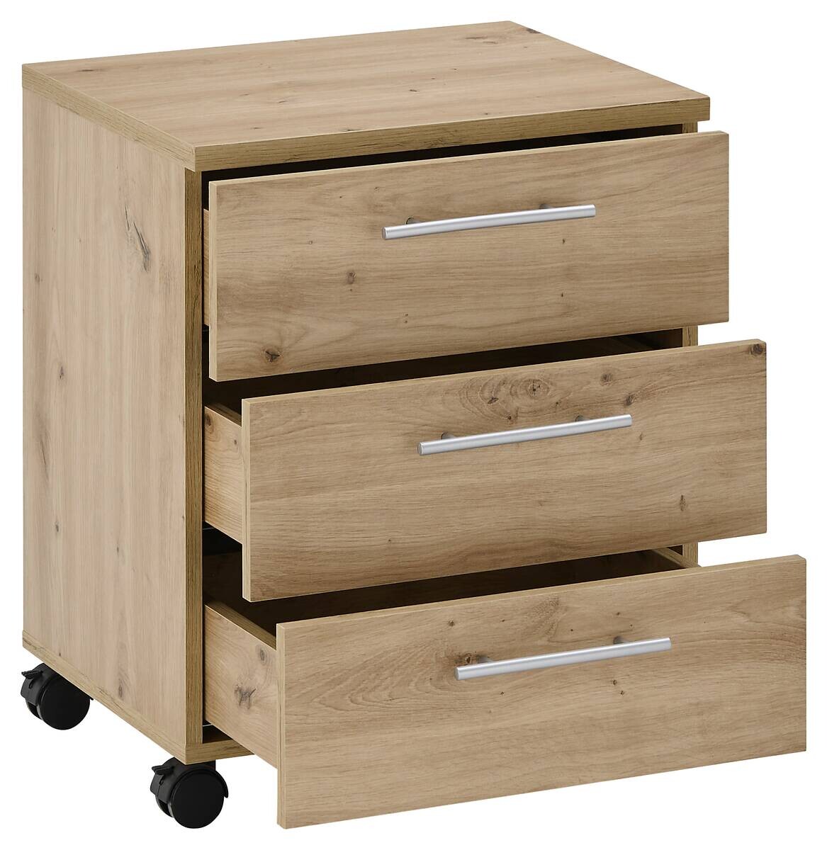 Rollcontainer Ben Eiche Artisan Nachbildung B/H/T: ca. 40x56x39 cm
