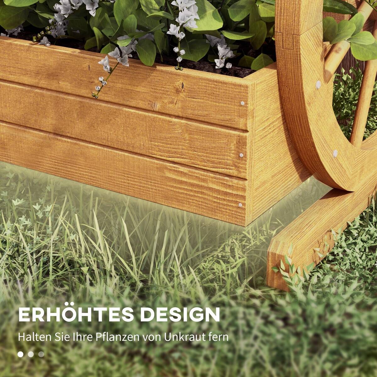 Outsunny Hochbeet natur Edelstahl B/H/L: ca. 62x61x57 cm