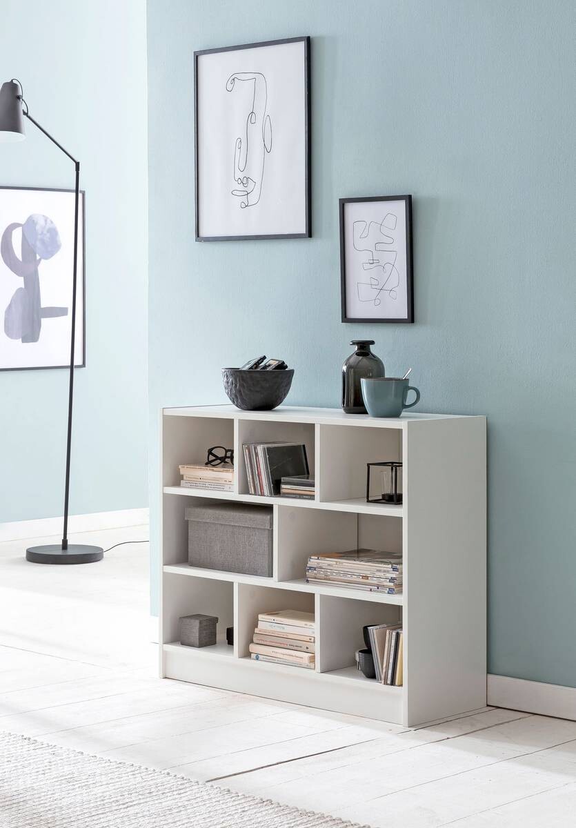 Regal weiß B/H/T: ca. 80x68,5x29,5 cm