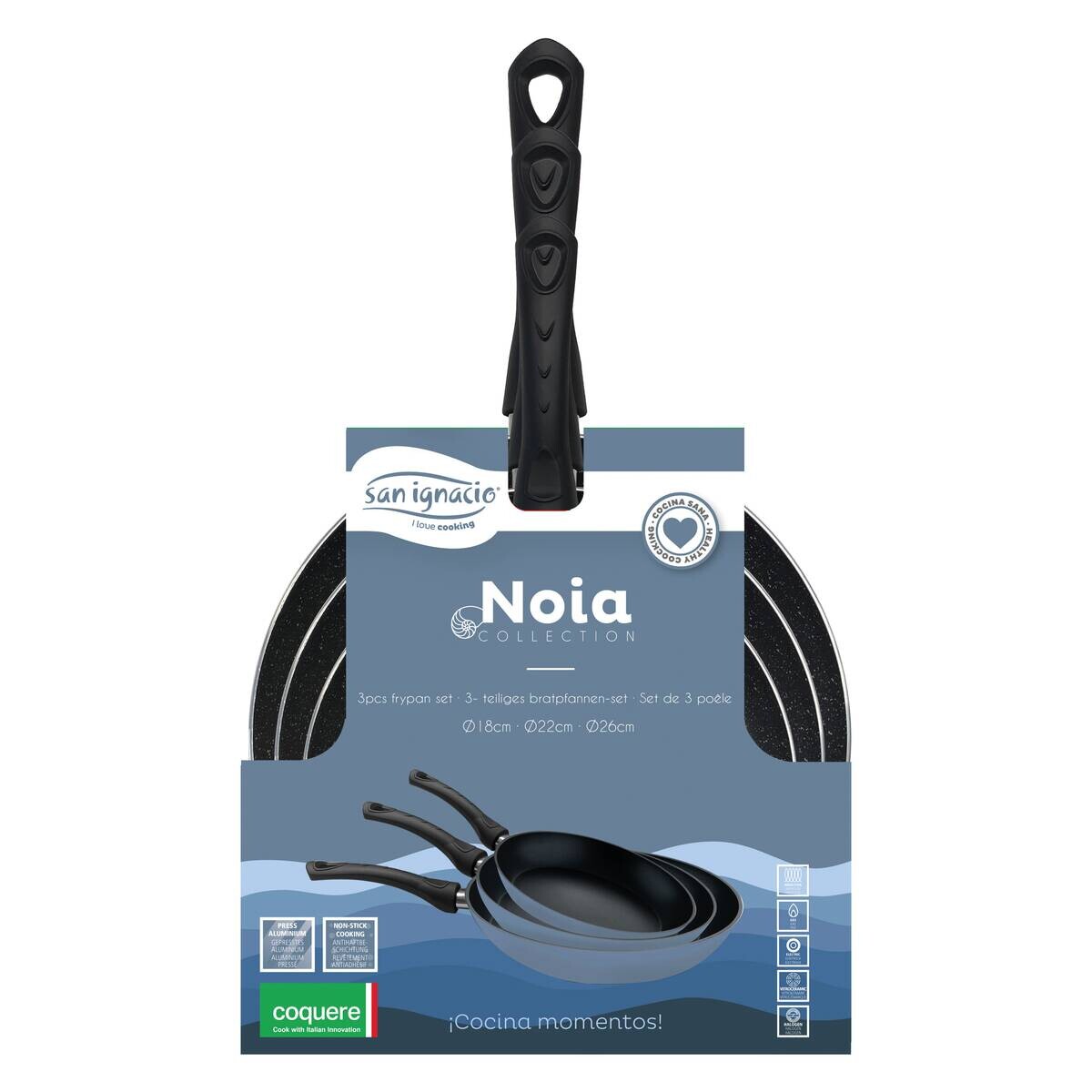 SAN IGNACIO Bratpfannenset NOIA blau Aluminium 3 tlg.