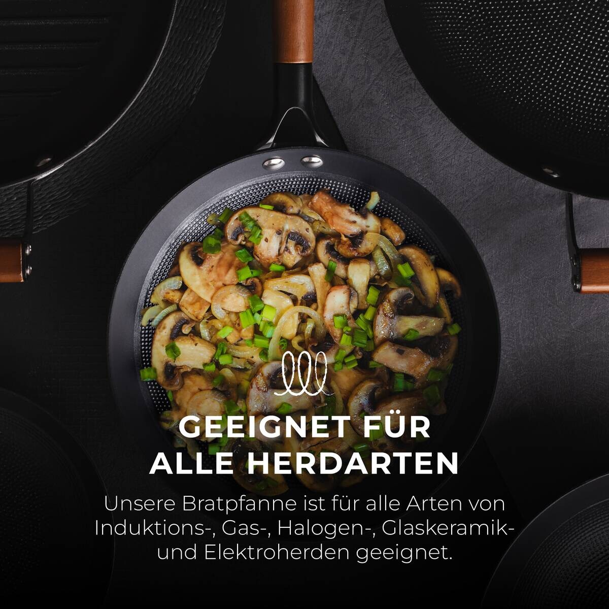 MASTERPRO Pfannenset ODIN schwarz Eisen 2 tlg.