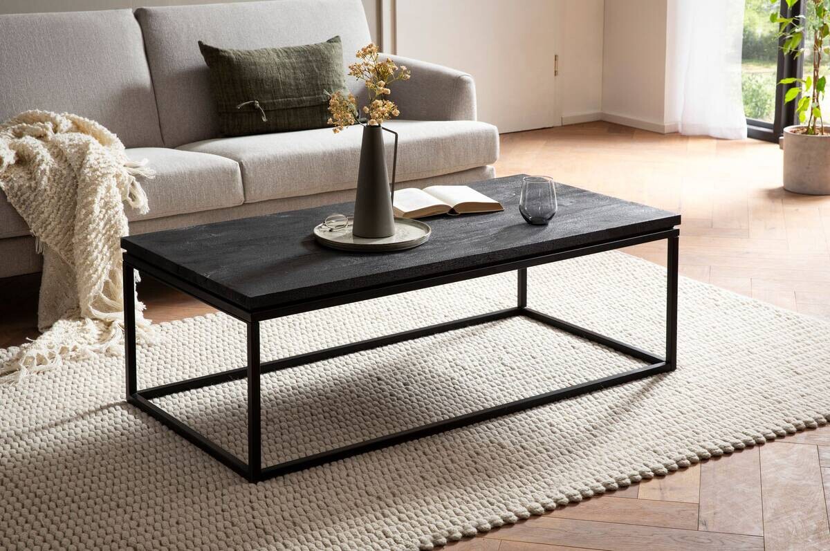 Wohnling Couchtisch schwarz Mango B/H/T: ca. 120x40x60 cm