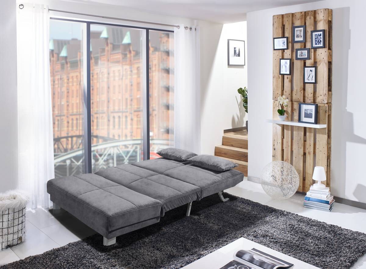 Schlafsofa Gina grau B/H/T: ca. 120x86x95 cm