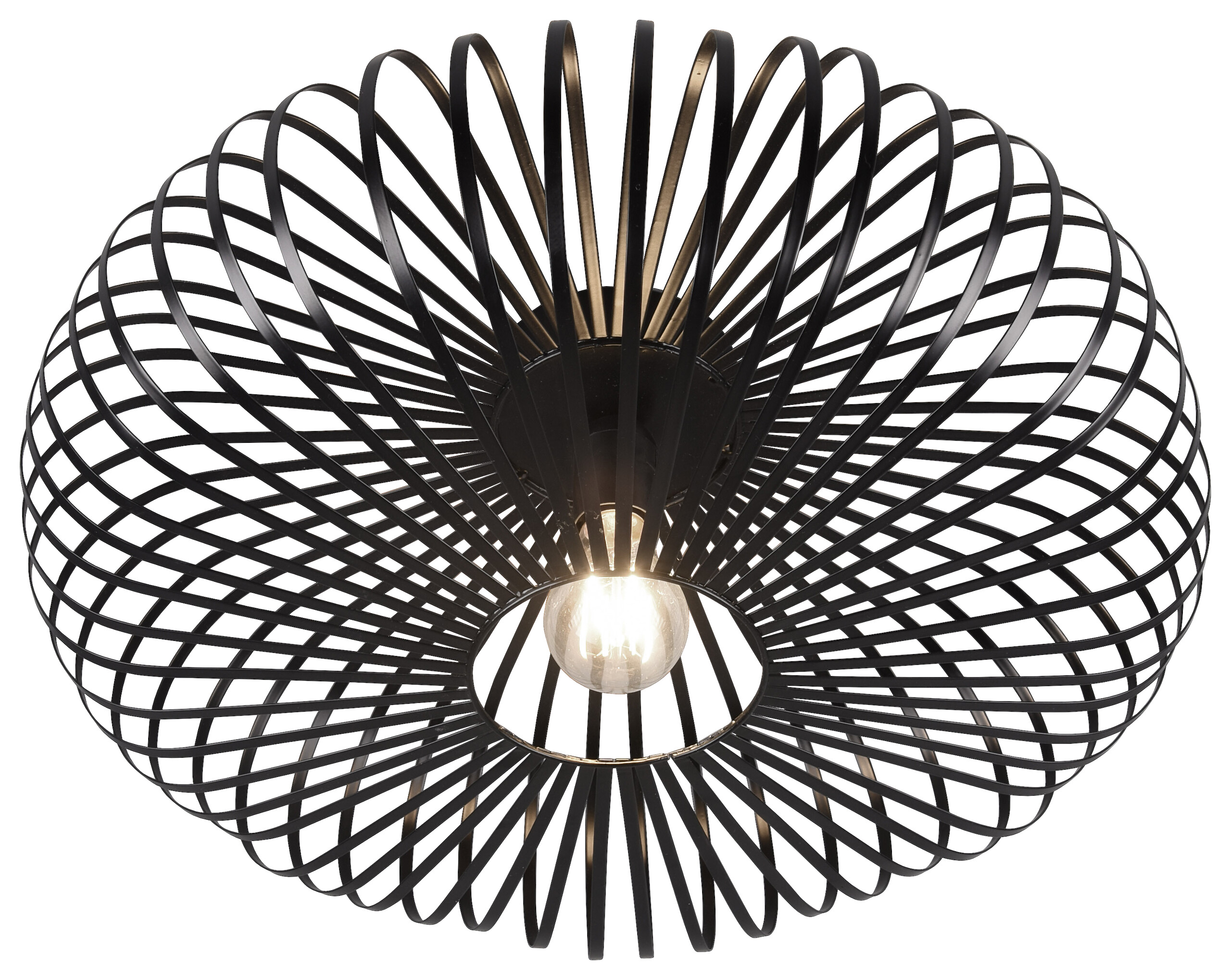 TRIO Deckenleuchte Johann mattschwarz Metall H/D: ca. 18x50 cm 1 Brennstellen