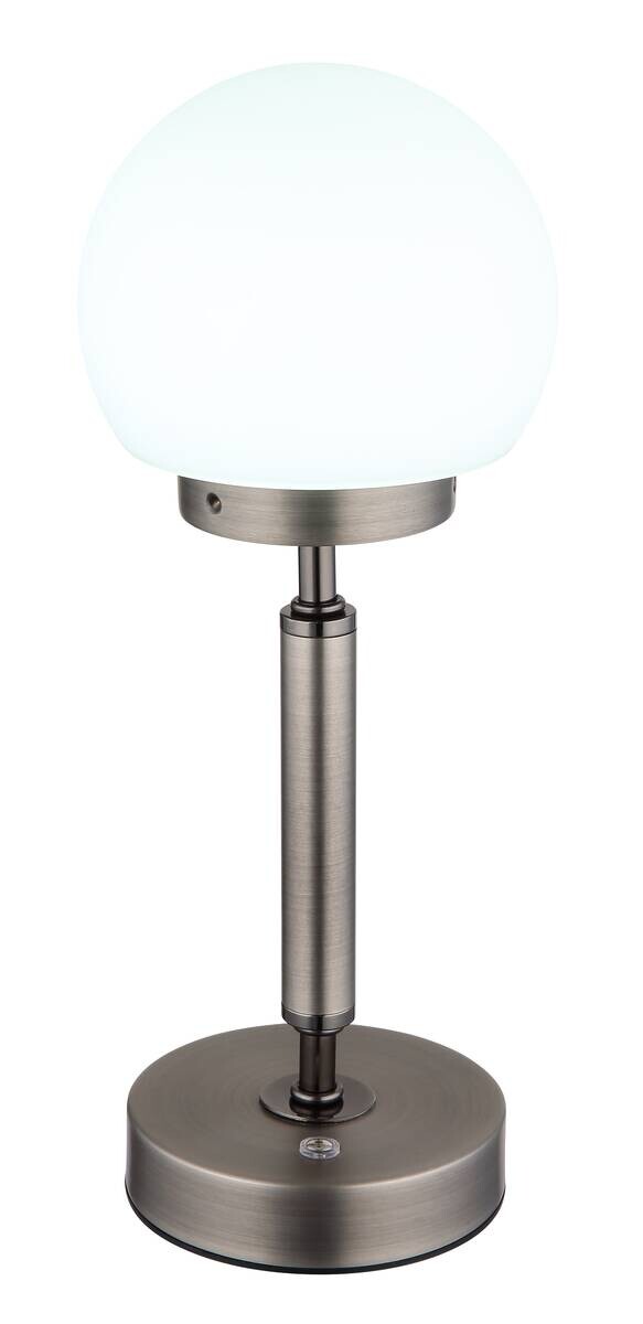 GLOBO LED-Tischleuchte Opal anthrazit Glas Metall Kunststoff H/D: ca. 28,5x11,5 cm 1 Brennstellen