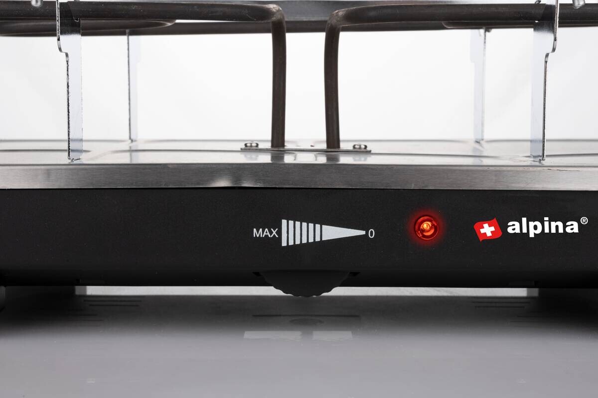 alpina Raclette-Grill schwarz Metall B/H/L: ca. 47,5x12x32 cm