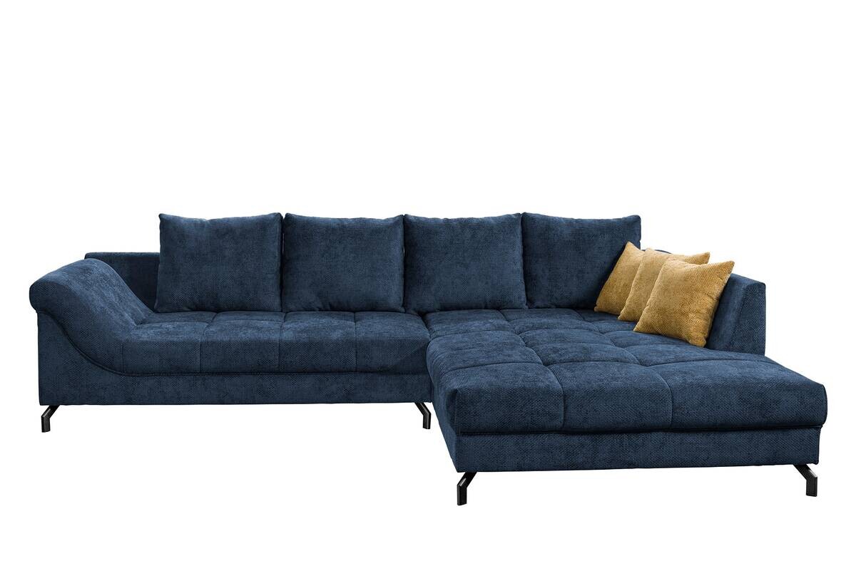 Ecksofa navy Microfaser B/H/T: ca. 306x92x203 cm