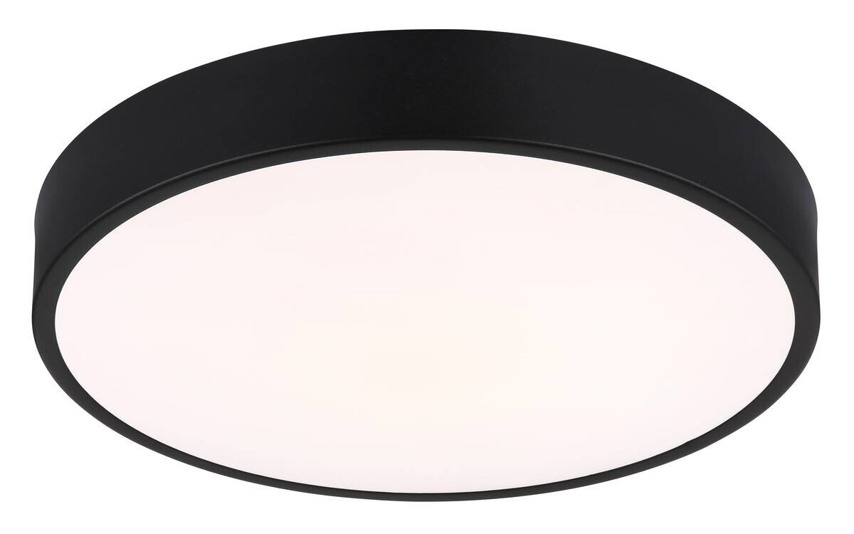 GLOBO LED-Deckenleuchte Opal mattschwarz Kunststoff Metall H/D: ca. 7x33,2 cm 1 Brennstellen