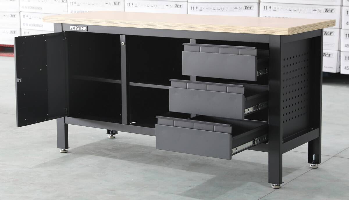 Feistos Werkbank Heros anthrazit Metall B/H/L: ca. 169x87x60 cm