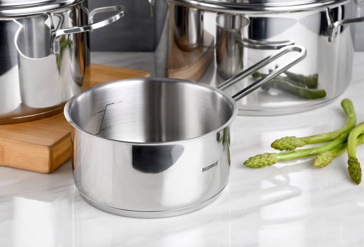 BERGNER Topfset Classic silber Edelstahl 6 tlg.