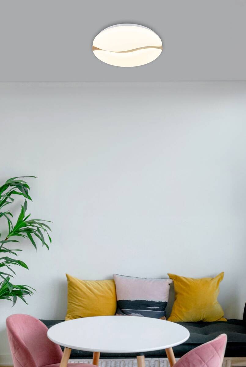 GLOBO LED-Deckenleuchte weiß Opal Metall Kunststoff H/D: ca. 8x39 cm 1 Brennstellen