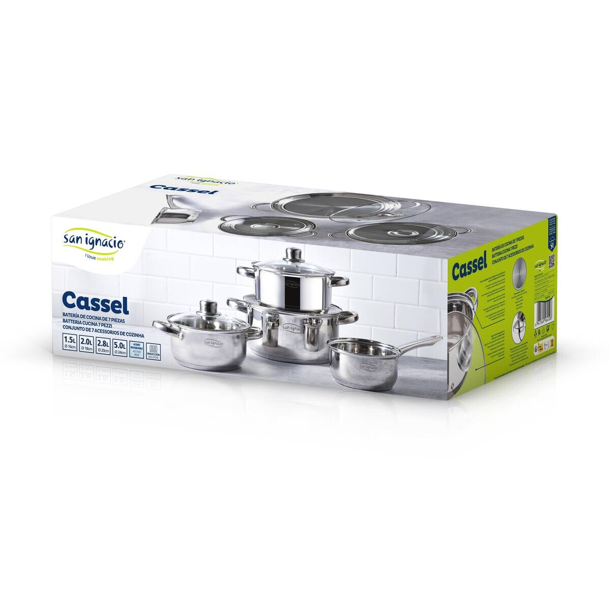 SAN IGNACIO Topfset CASSEL silber Edelstahl 7 tlg.