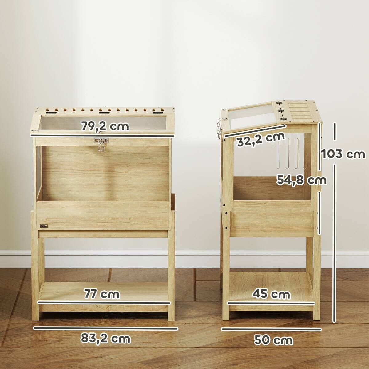 PawHut Hamsterkäfig Holzoptik MDF B/H/L: ca. 50x103x83,2 cm