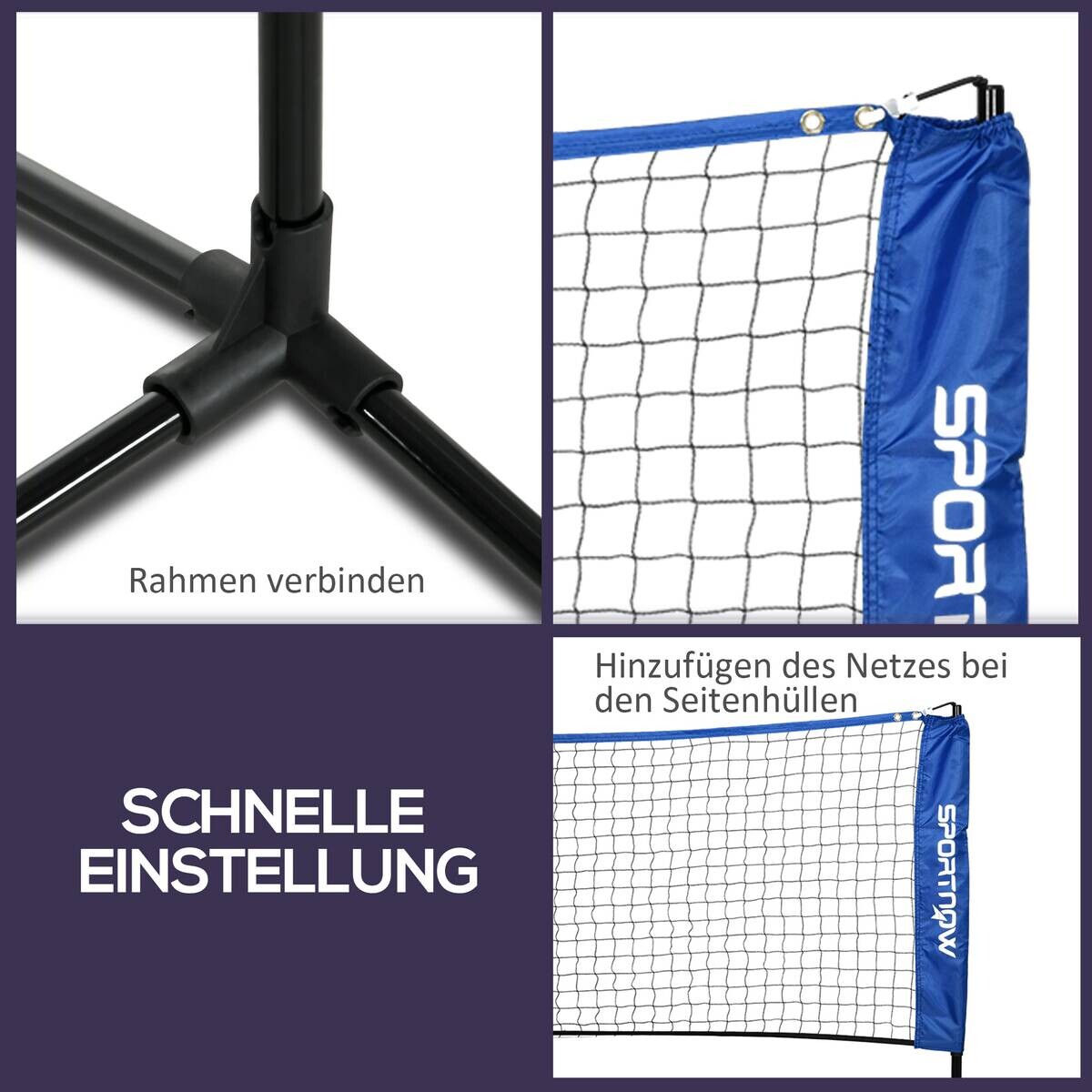 SPORTNOW Outdoor-Aktivitäten blau Edelstahl B/H/L: ca. 103x310x155 cm