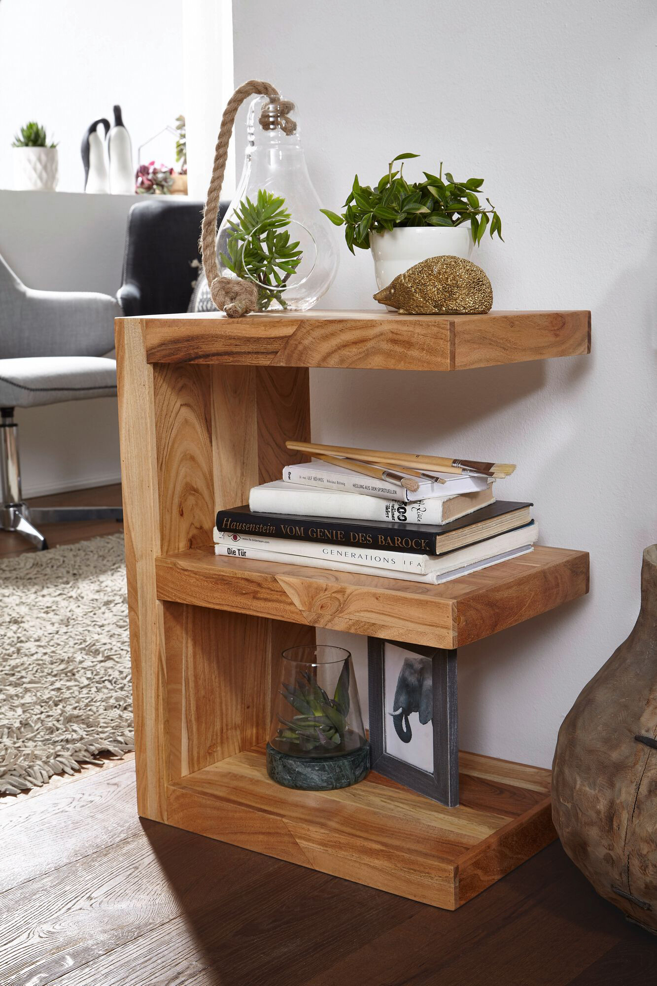 Beistelltisch natur Akazie B/H/T: ca. 45x60x30 cm