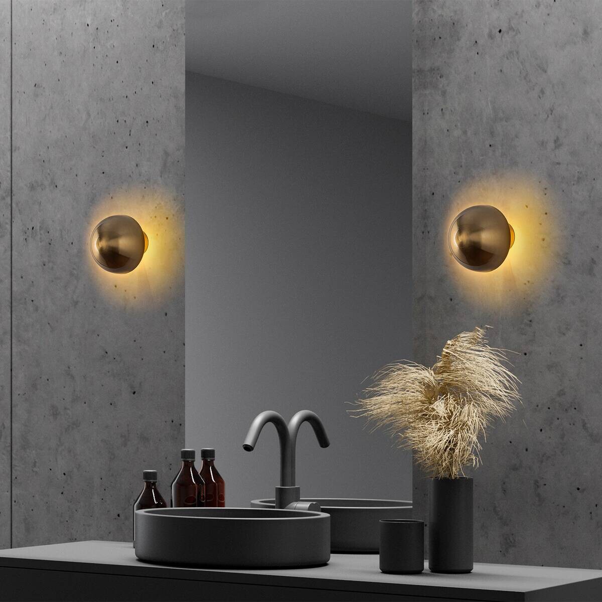 Opviq Wandleuchte Fungal gold Metall B/H/T/L/D: ca. 16x16x16x16x16 cm G9 1 Brennstellen