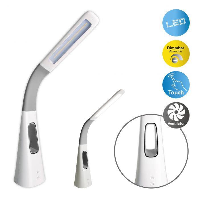 Näve Leuchten LED-Ventilatortischleuchte NV3187323 weiß Kunststoff B/H/T: ca. 10x40x12 cm null 1 Brennstellen