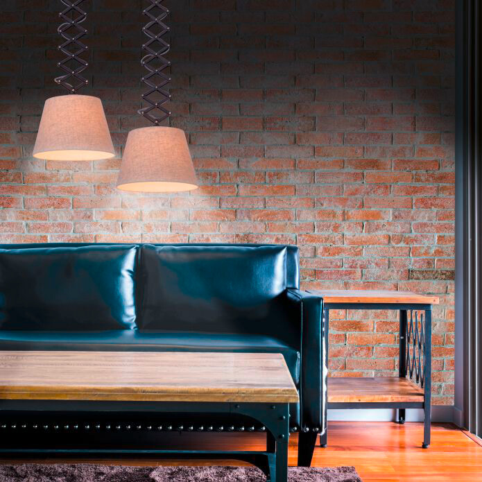 Näve Leuchten Scherenpendelleuchte NV6132727 braun natur Textil Metall B/H: ca. 57x135 cm E27 1 Brennstellen